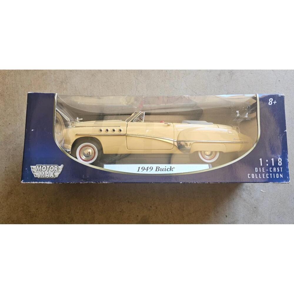 Motor Max Diecast‎ 1949 Buick Roadmaster 1:18 Cream Yellow Classic Opening Parts